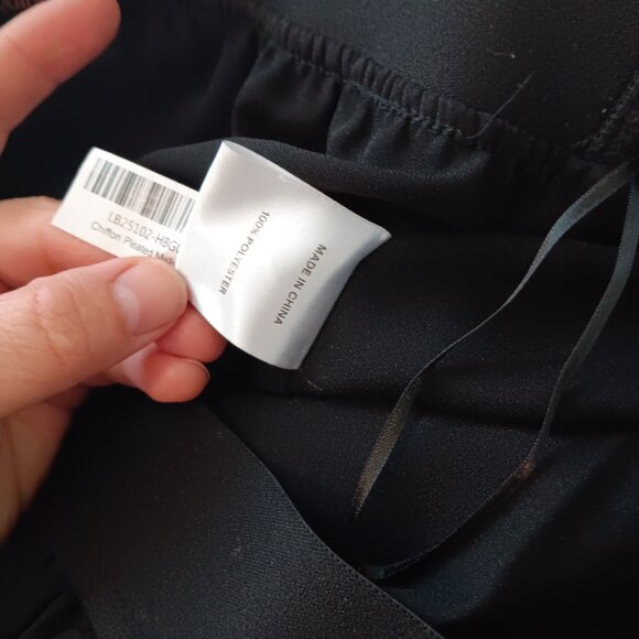 Womans Quince Chiffon Pleated Midi Skirt / Black / Size S - Picture 6 of 8